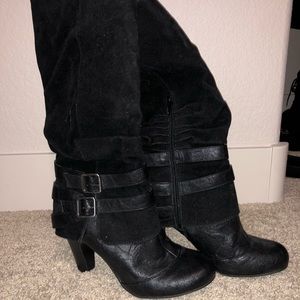 Fergalicious Tall Black Heeled Boots Size 8